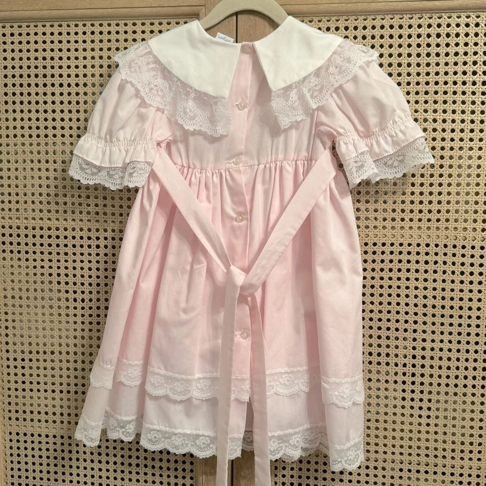 Vintage | Bryan|  pink embroidered dress